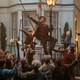 Lin-Manuel Miranda leads the ensemble in a big musical number.